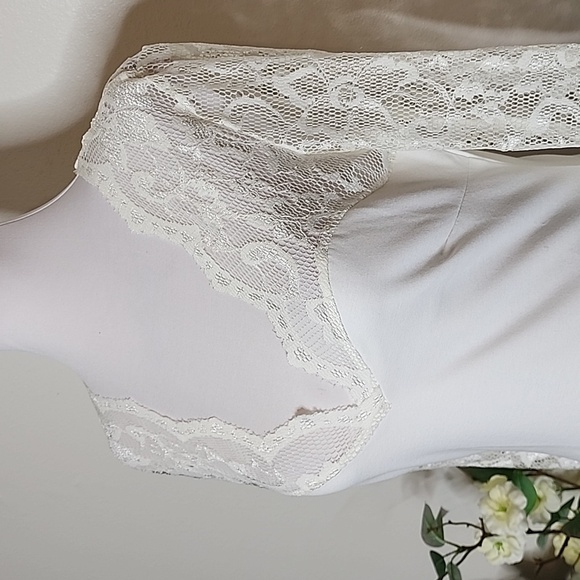 NEW White Windsor Lace Dress Bridal Evening Elegant Classic Demure Vintage Vibe - Picture 5 of 15